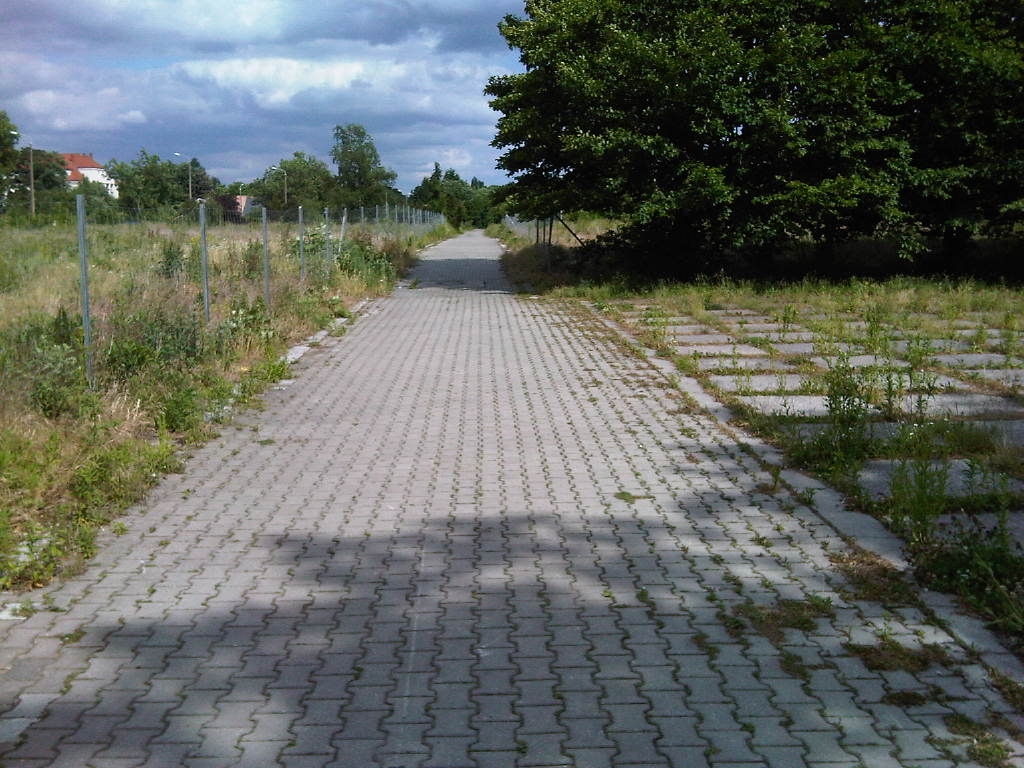 Noch sieht es nicht nach Wald aus, der gepflasterte Weg auch nicht. Noch sieht es nicht nach Wald aus, der gepflasterte Weg auch nicht.